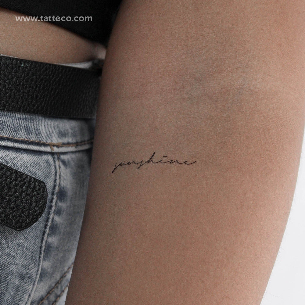 Handwritten Font Sunshine Temporary Tattoo - Set of 3