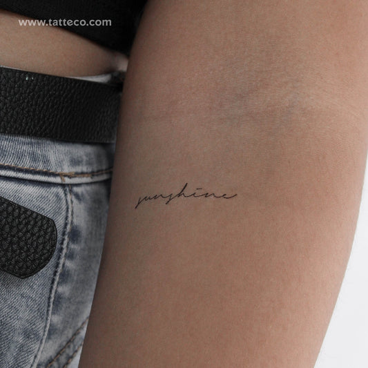 Handwritten Font Sunshine Temporary Tattoo - Set of 3