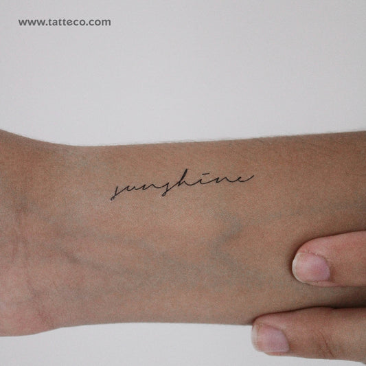 Handwritten Font Sunshine Temporary Tattoo - Set of 3
