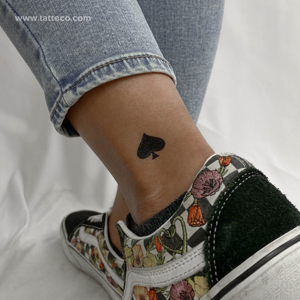 Spade Temporary Tattoo - Set of 3