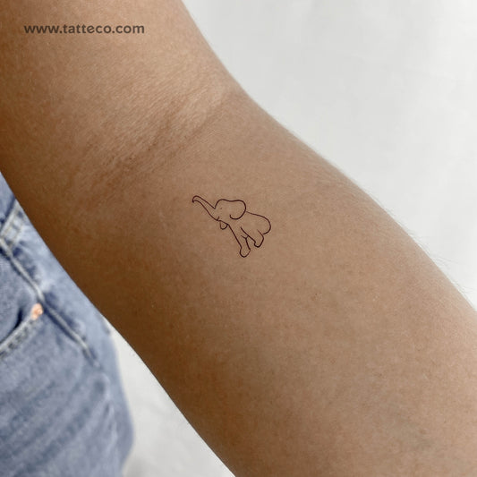 Tatuaje temporal de elefante sentado