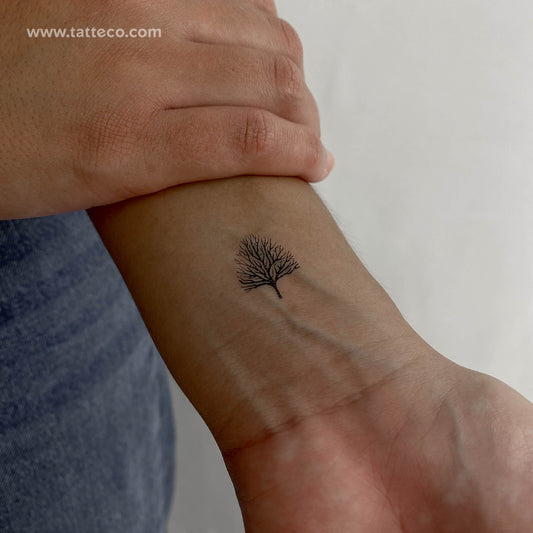 Tatuaje temporal de árbol pequeño sin hojas (juego de 3)