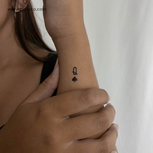 Tatuaje temporal pequeño de la Reina de Picas (juego de 3)