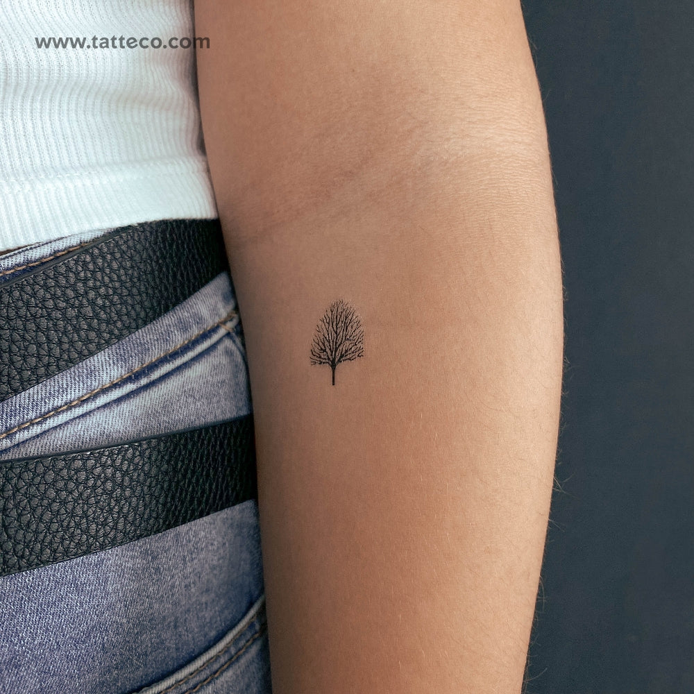 Small Leafless Tree Temporary Tattoo - Set of 3
