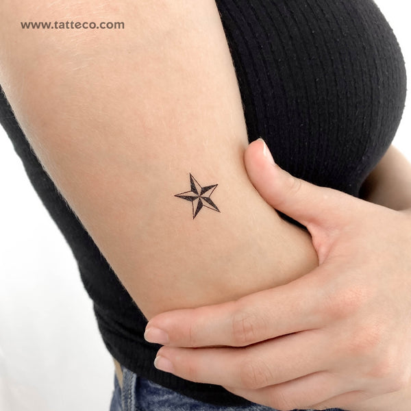 Small Nautical Star Temporary Tattoo - Set of 3