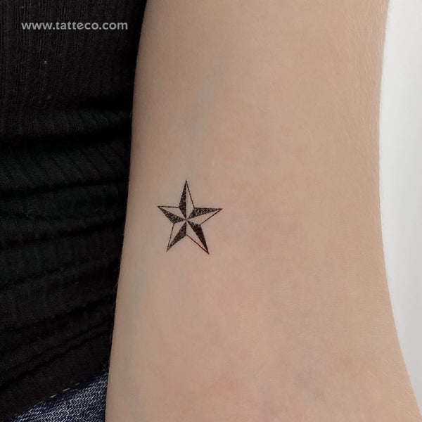 Small Nautical Star Temporary Tattoo - Set of 3