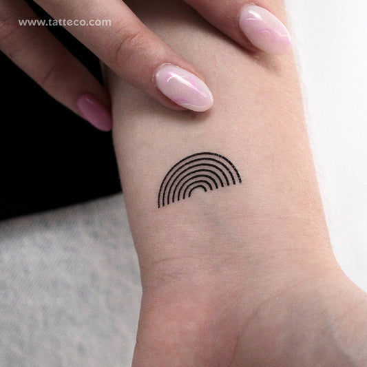 Tatuaje temporal minimalista de arcoíris (juego de 3)