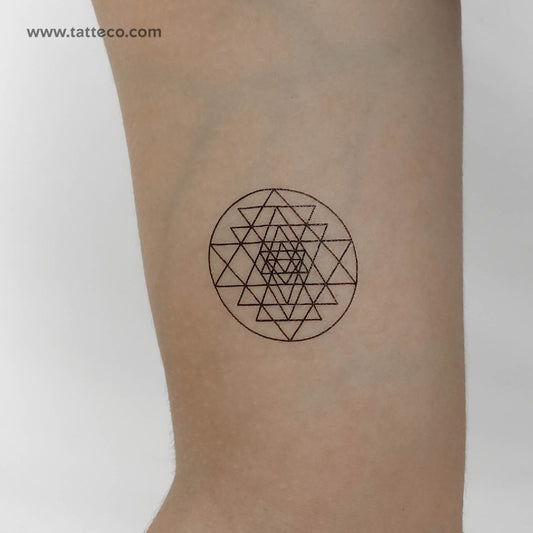 Tatuaje temporal de Sri Yantra - Juego de 3