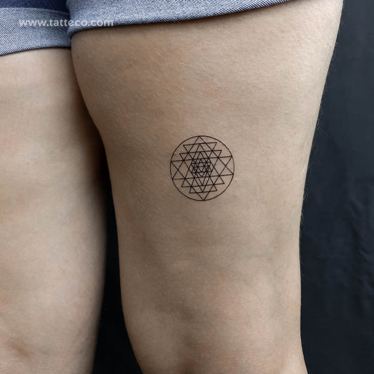 Tatuaje temporal de Sri Yantra - Juego de 3