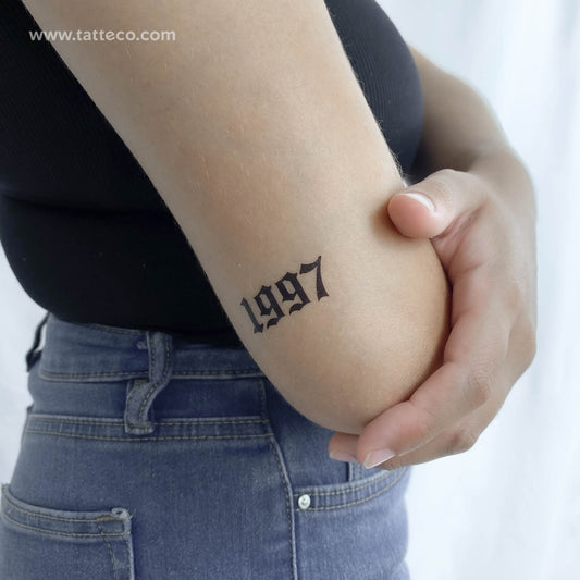 Gothic 1997 Birth Year Temporary Tattoo - Set of 3