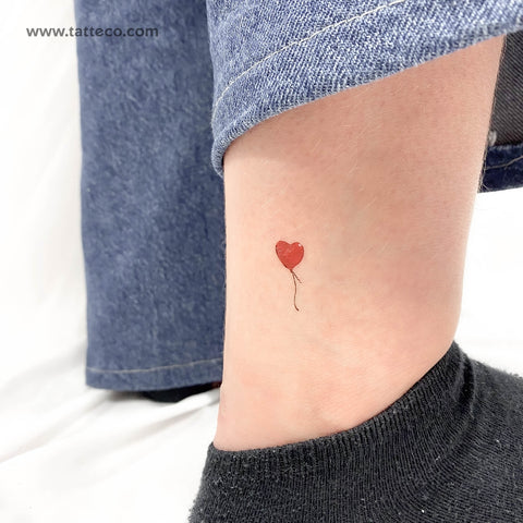 Red Balloon Temporary Tattoo - Set of 3