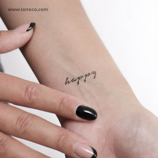 Happy Temporary Tattoo - Set of 3
