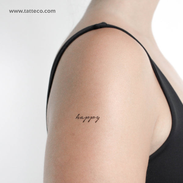 Happy Temporary Tattoo - Set of 3