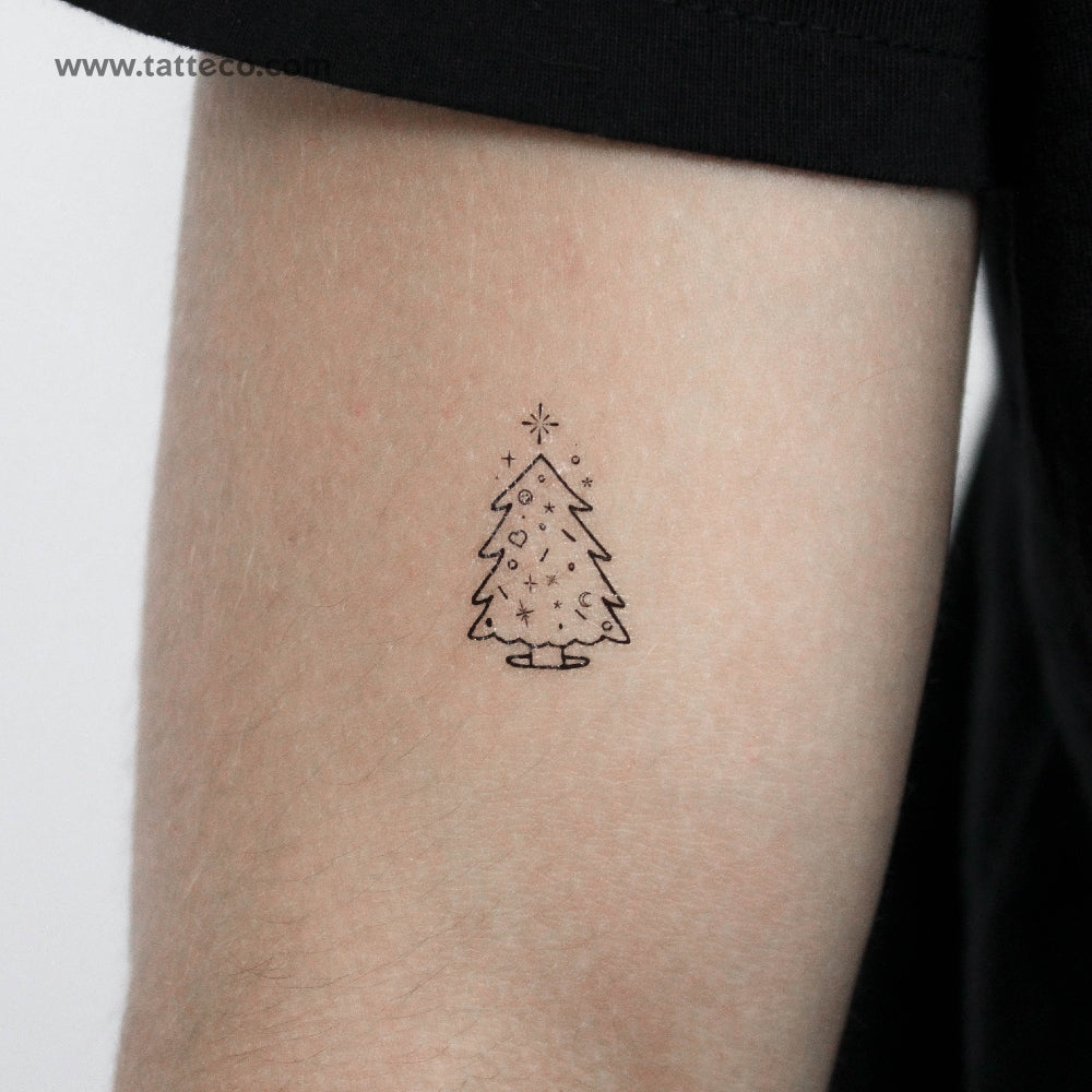 Christmas Tree Temporary Tattoo - Set of 3