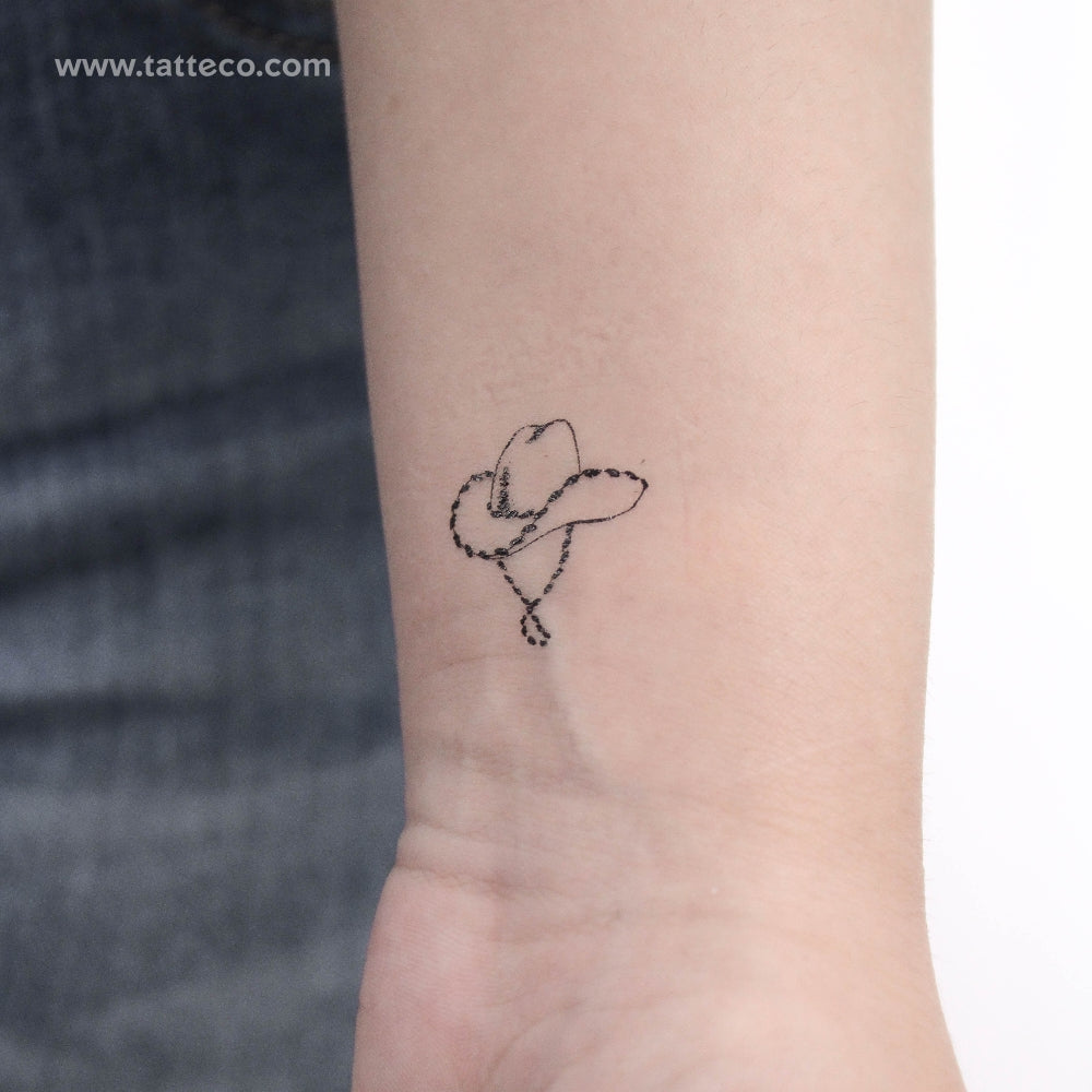 Cowboy Hat Temporary Tattoo - Set of 3