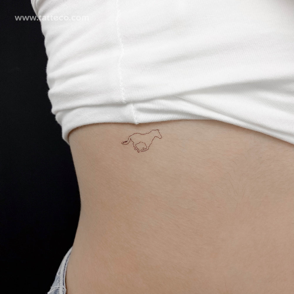 Horse Outline Temporary Tattoo - Set of 3