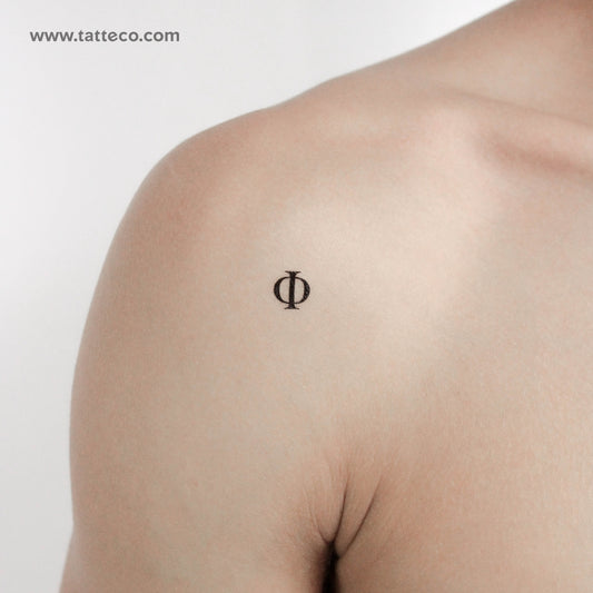 Tatuaje temporal de Phi mayúscula - Juego de 3