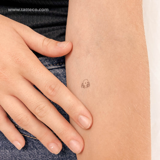 Tiny Octopus Temporary Tattoo - Set of 3
