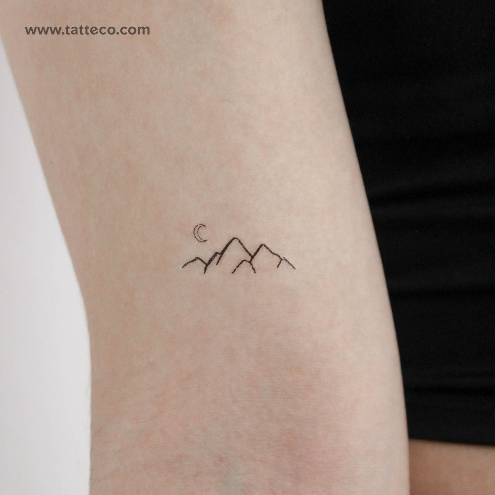 Mountain Range Temporary Tattoo - Set of 3