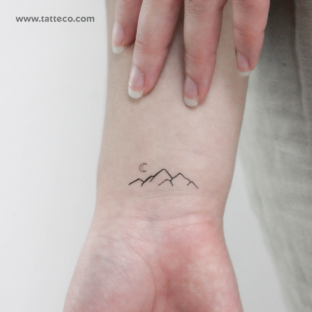 Mountain Range Temporary Tattoo - Set of 3