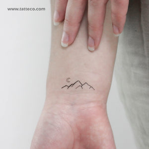 Mountain Range Temporary Tattoo - Set of 3