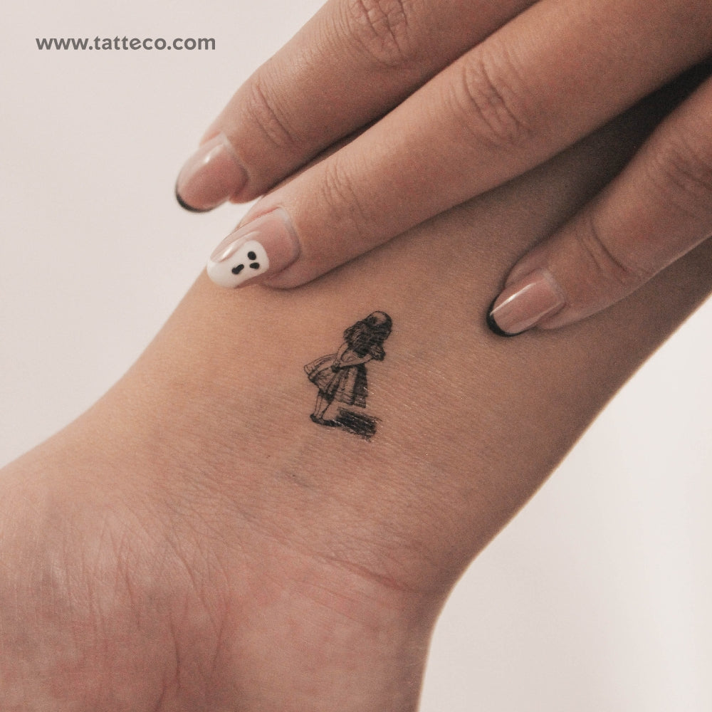 Tatuaje temporal pequeño de Alicia en el País de las Maravillas (juego de 3)