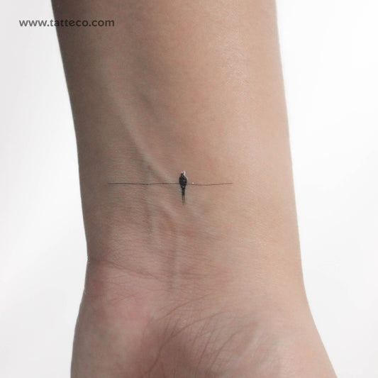 Bird On A Wire Temporary Tattoo - Set of 3