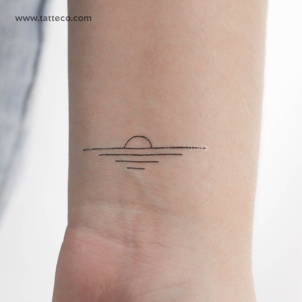 Minimalist Sunset Temporary Tattoo - Set of 3
