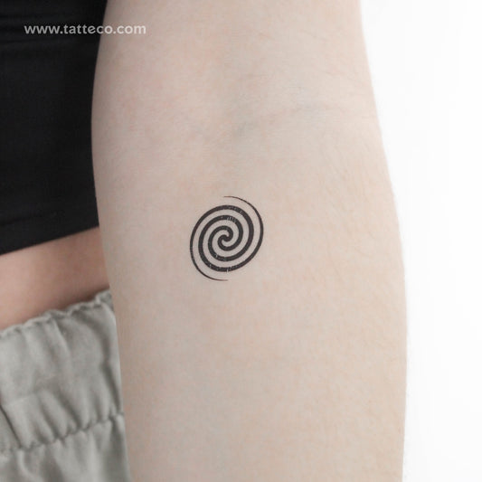 Tatuaje temporal pequeño de la espiral de Fermat (juego de 3)