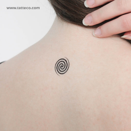 Tatuaje temporal pequeño de la espiral de Fermat (juego de 3)
