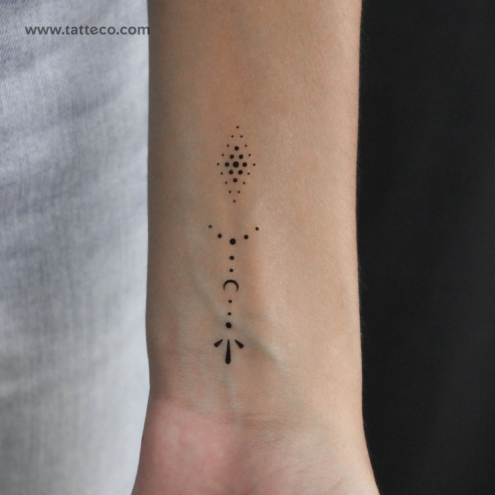 Finger Composition 1 Temporary Tattoo - Set of 3
