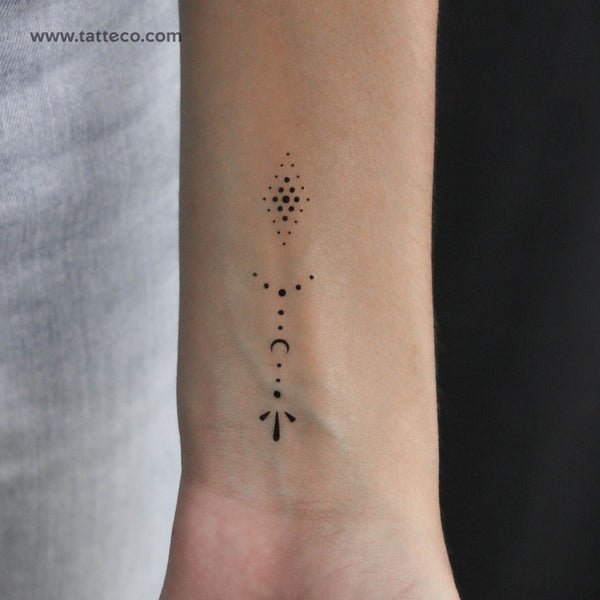 Finger Composition 1 Temporary Tattoo - Set of 3