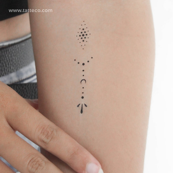 Finger Composition 1 Temporary Tattoo - Set of 3