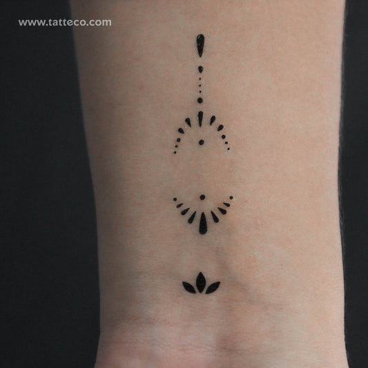 Finger Composition 2 Temporary Tattoo - Set of 3