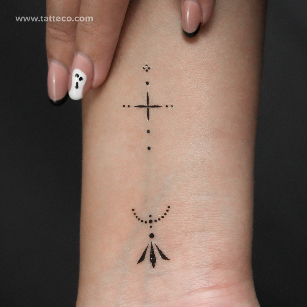 Tatuaje temporal "Composición de dedos 4" - Juego de 3