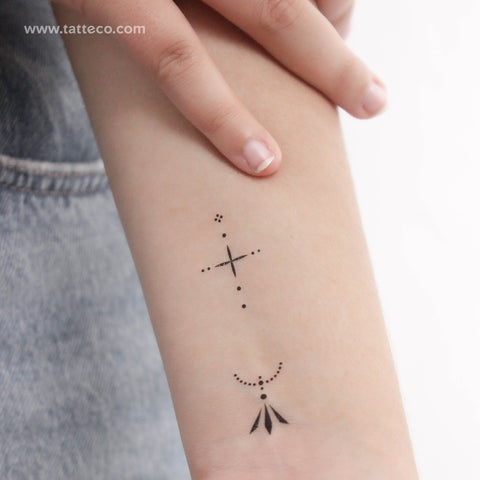 Finger Composition 4 Temporary Tattoo - Set of 3