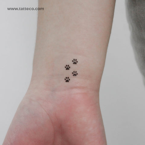 Four Tiny Paws Temporary Tattoo - Set of 3