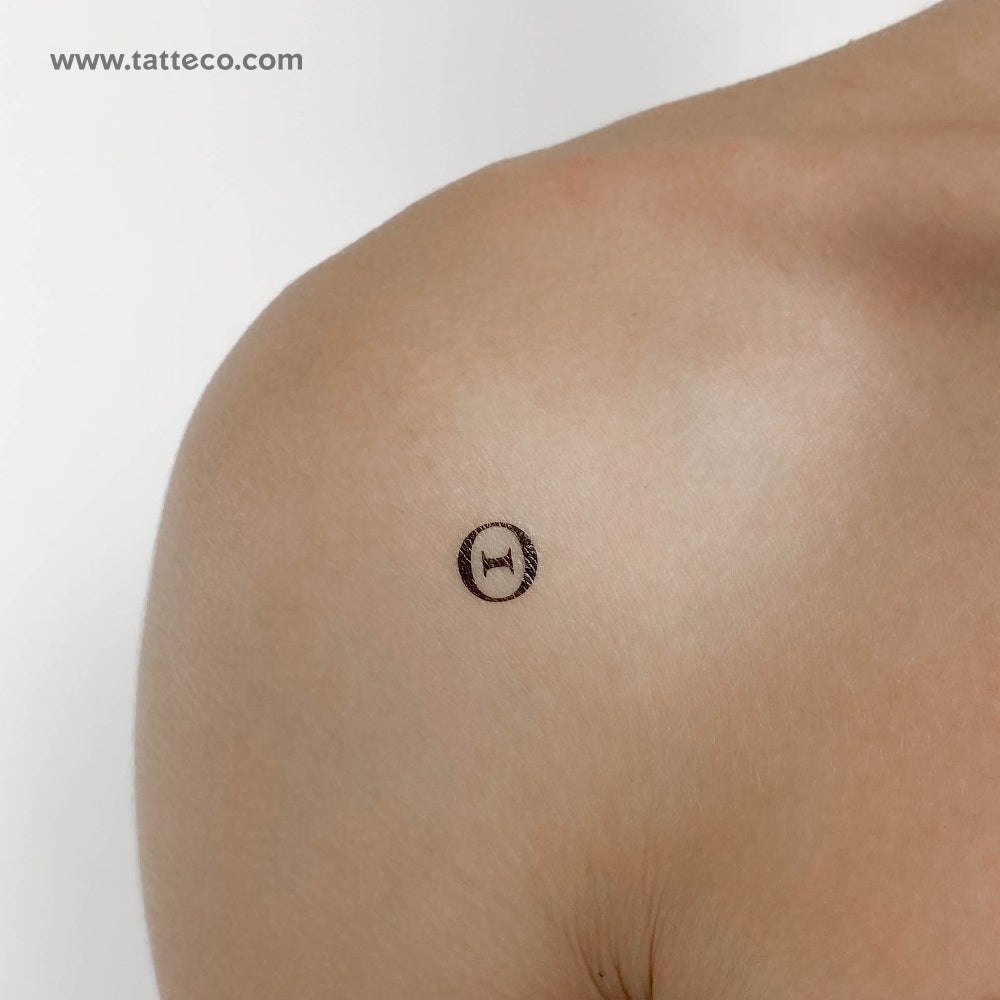 Uppercase Theta Temporary Tattoo - Set of 3
