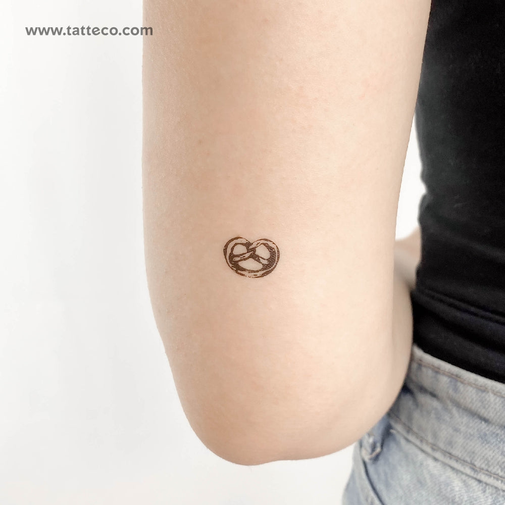 Small Pretzel Temporary Tattoo - Set of 3