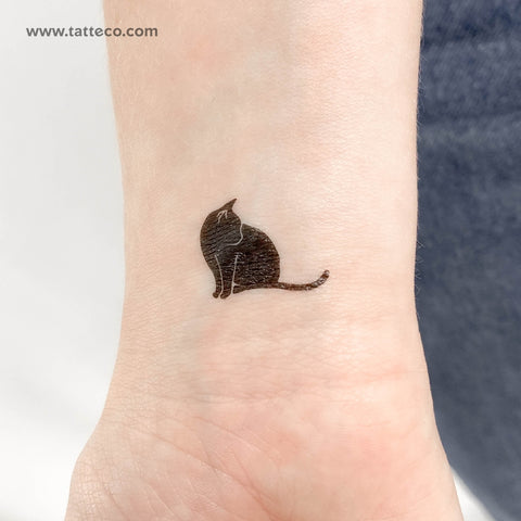 Black Cat Temporary Tattoo - Set of 3