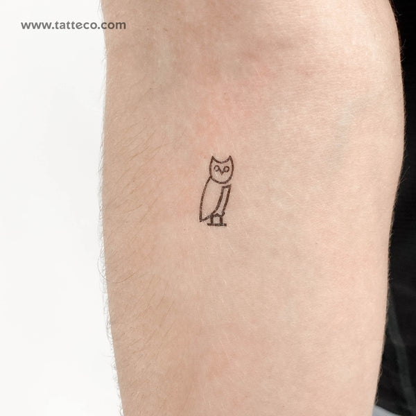 Minimalist Owl Temporary Tattoo - Set of 3