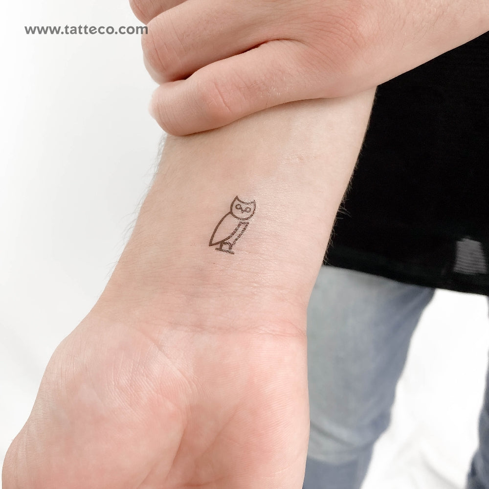 Minimalist Owl Temporary Tattoo - Set of 3