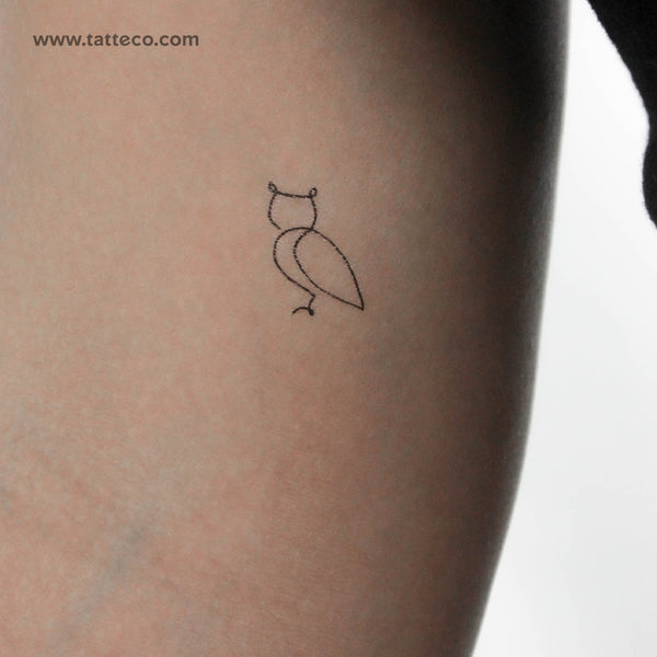 Single Line Owl Temporary Tattoo - Set of 3