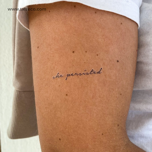 Tatuaje temporal "Ella persistió" - Juego de 3