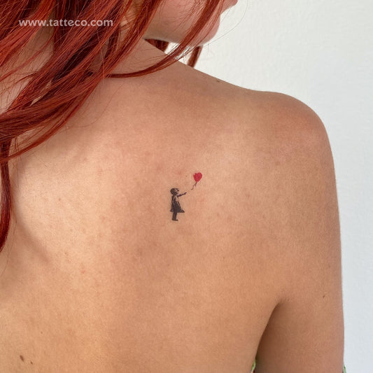 Tatuaje temporal de la niña globo de Banksy (juego de 3)