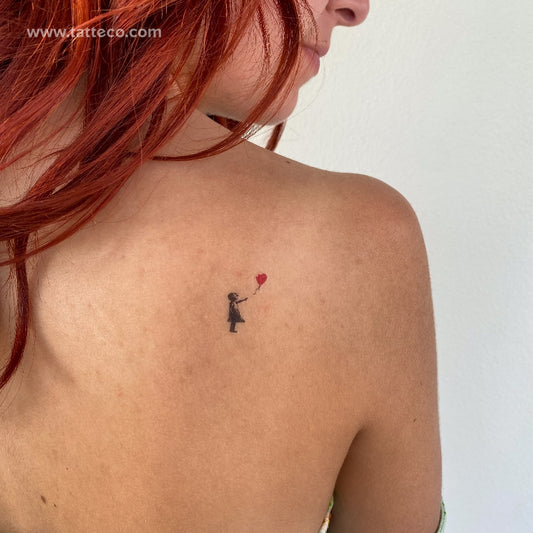 Tatuaje temporal de la niña globo de Banksy (juego de 3)