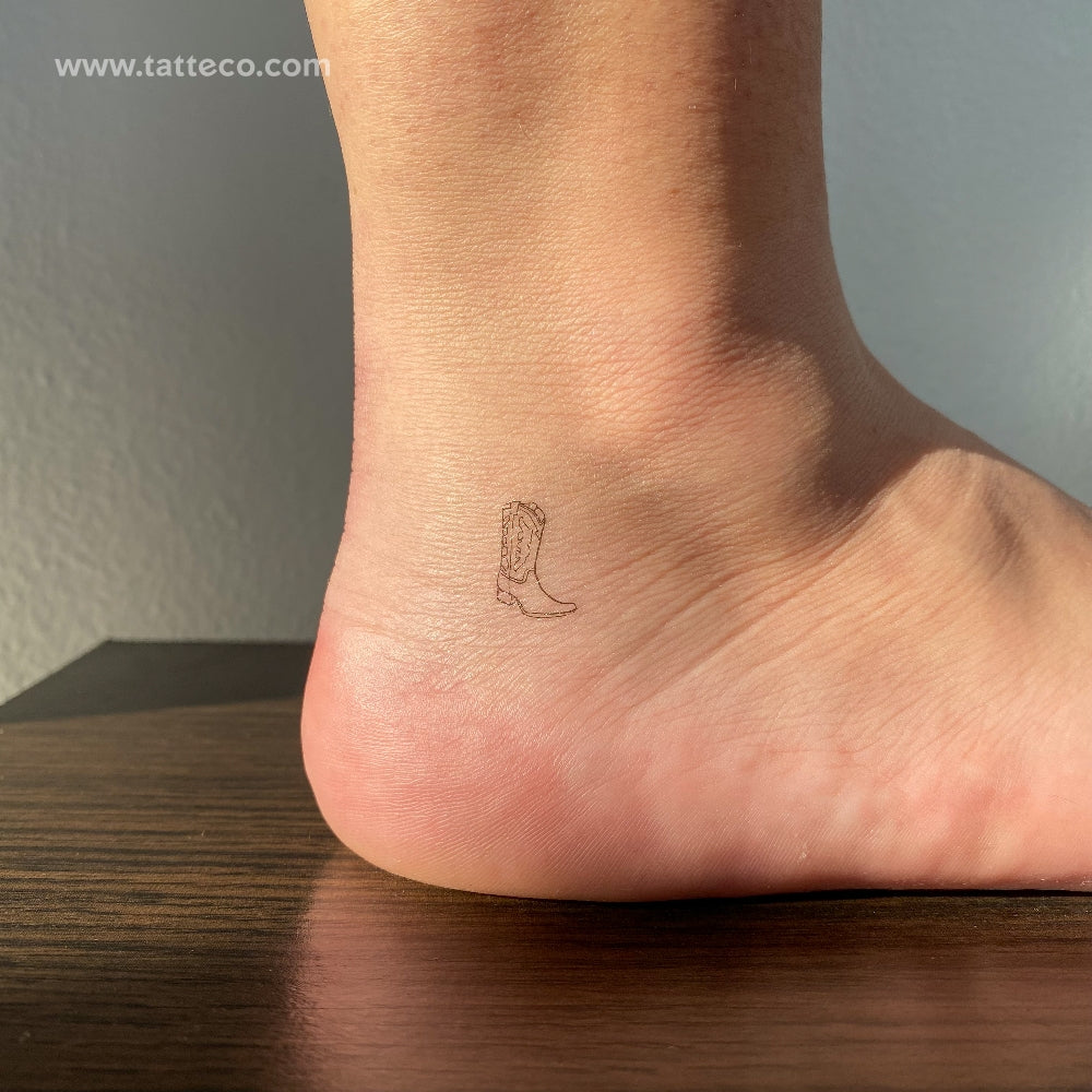 Small Cowboy Boot Temporary Tattoo - Set of 3