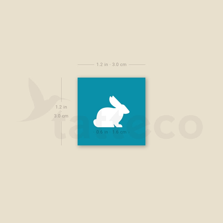 Tatuaje temporal de conejo blanco - Juego de 3