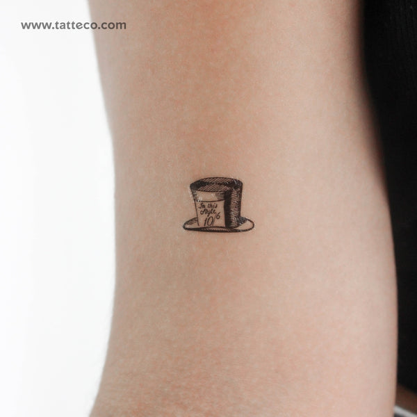 Small Mad Hatter's Hat Temporary Tattoo - Set of 3