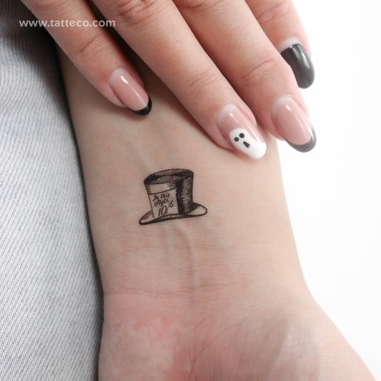 Small Mad Hatter's Hat Temporary Tattoo - Set of 3